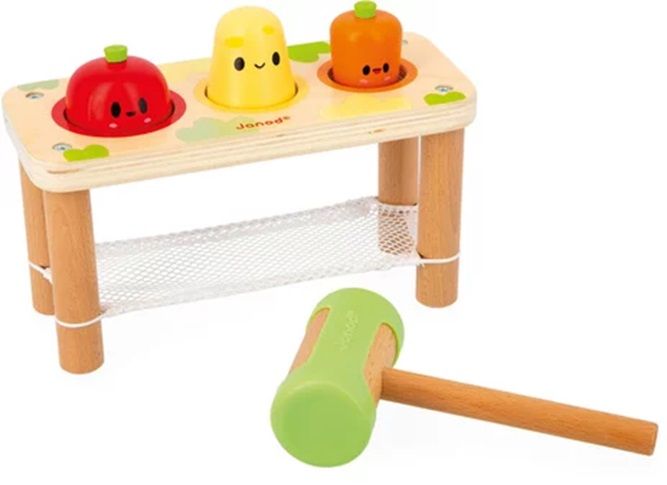 Детска дървена игра Janod - Удари зеленчуците