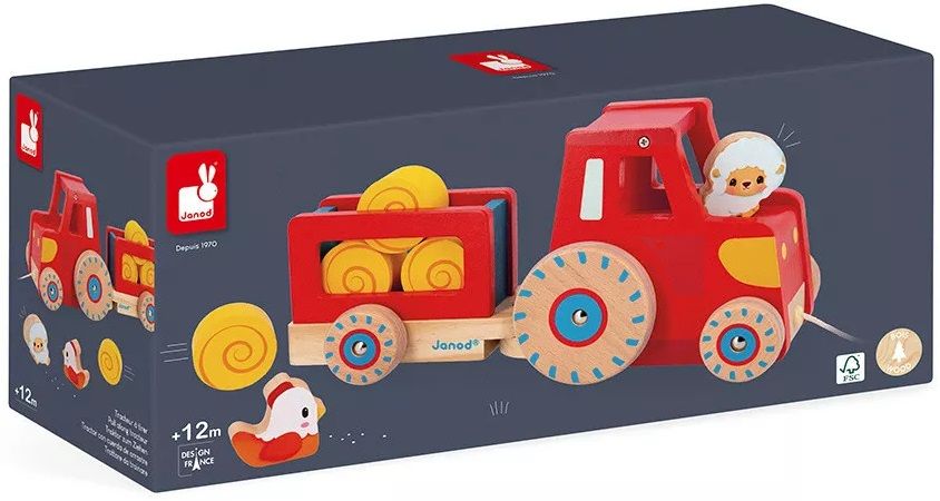 Дървена играчка Janod - Трактор