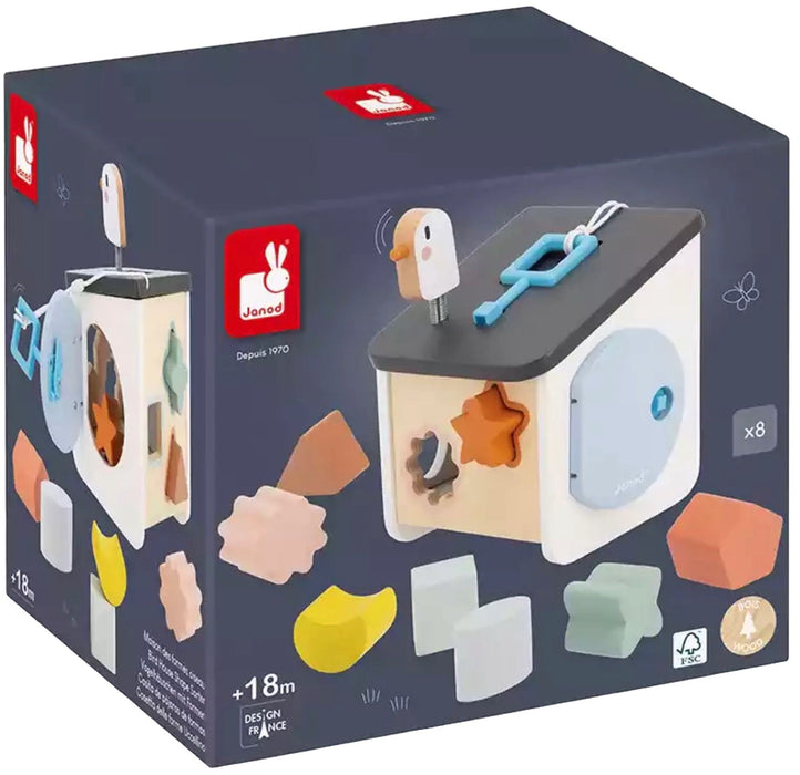 Дървена играчка за сортиране Janod Sweet Cocoon - Къщичка за птици