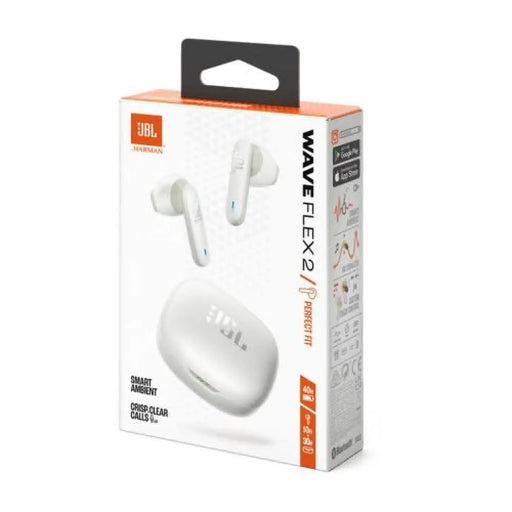 JBL Wave Flex 2 TWS Bluetooth Wireless In-Ear Earbuds White