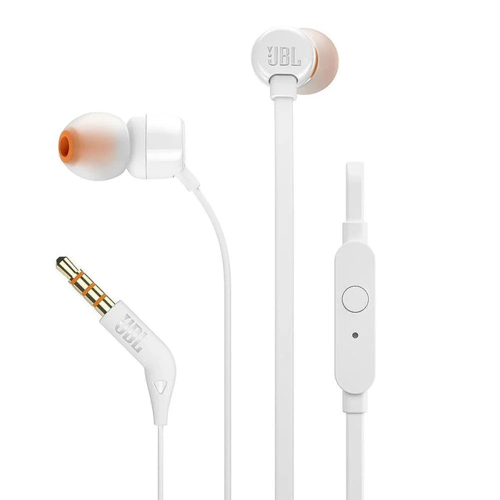 JBL T110 Кабелни слушалки за поставяне в ушите Mini Jack 3,5 мм - бели