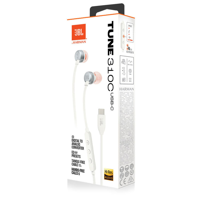 JBL Tune 310C слушалки за уши с USB-C, бели