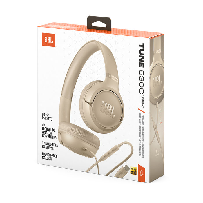 Стерео слушалки JBL T530C BEIGE