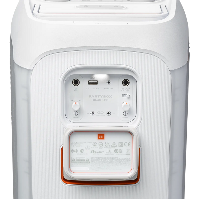 Блутут колона JBL PartyBox Club 120, 160W - Бяла
