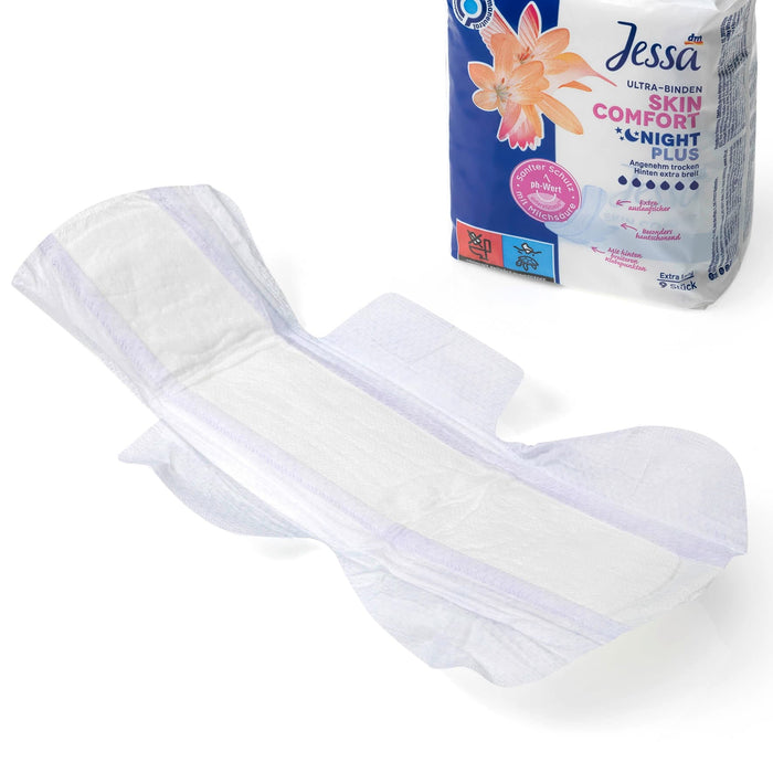 Дамски превръзки Ultra Skin Comfort Night Plus, 9 бр