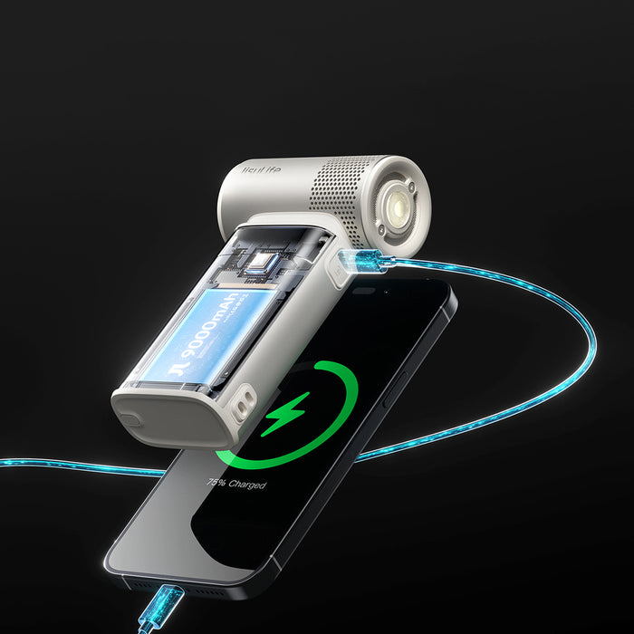 Jisulife Ръчен вентилатор Ultra2 9000mAh 5-в-1 Мини преносим USB вентилатор - Кафяв