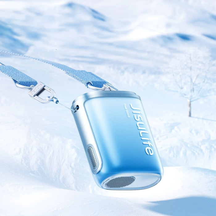 Jisulife вентилатор за врата 5 4500mAh мини вентилатор с връзка за връзка - син