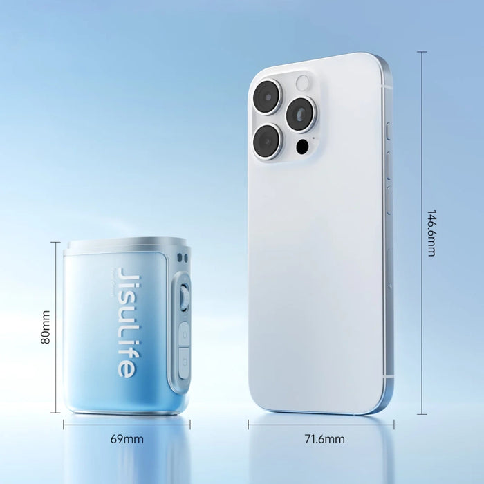 Jisulife вентилатор за врата 5 4500mAh мини вентилатор с връзка за връзка - син