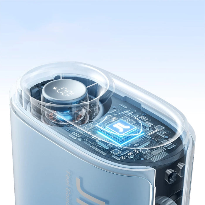 Jisulife вентилатор за врата 5 4500mAh мини вентилатор с връзка за връзка - син