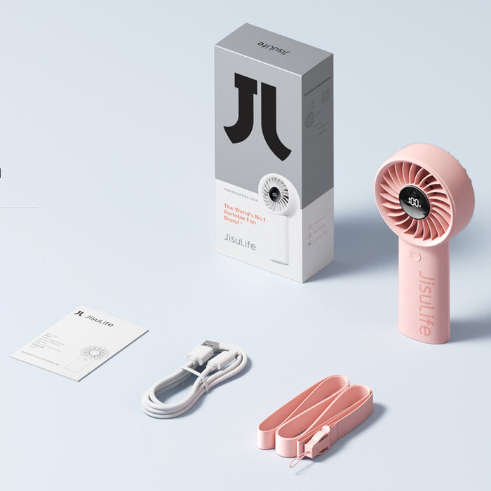 Ръчен вентилатор Jisulife Life4 3600mAh преносим USB вентилатор - розов