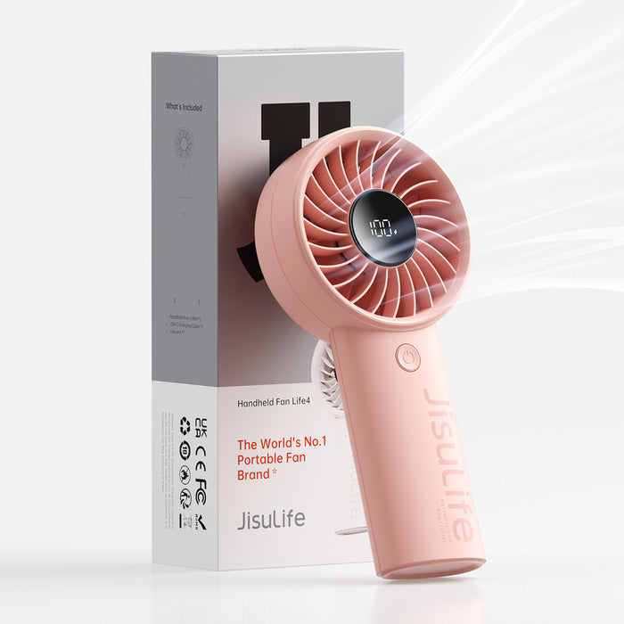 Ръчен вентилатор Jisulife Life4 3600mAh преносим USB вентилатор - розов