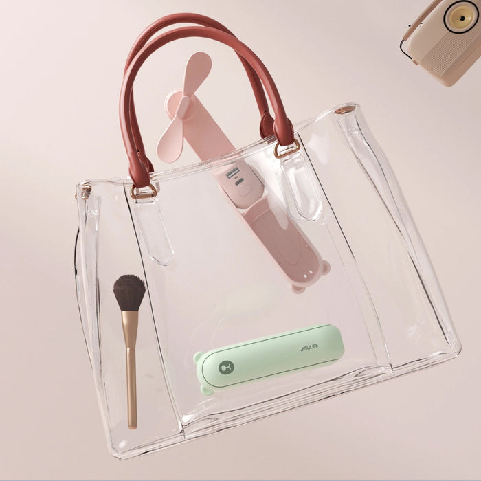 Jisulife Handheld Fan Life8 Plus Портативен USB вентилатор с функция Преносима батерия Powerbank 4500mAh и фенерче - зелен