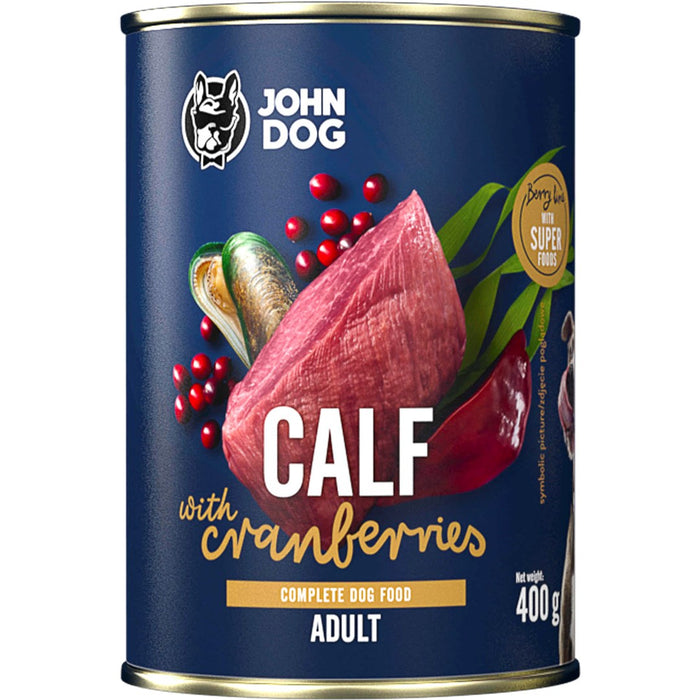 JOHN DOG Berry Line Телешка храна с червени боровинки - мокра храна за кучета - 400 г