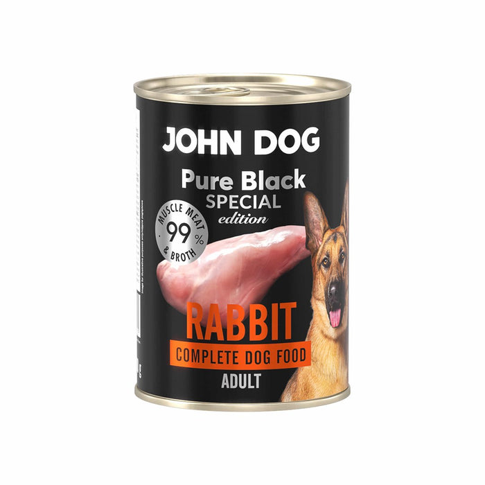 JOHN DOG Pure Black Special Edition Rabbit - мокра храна за кучета - 400 г