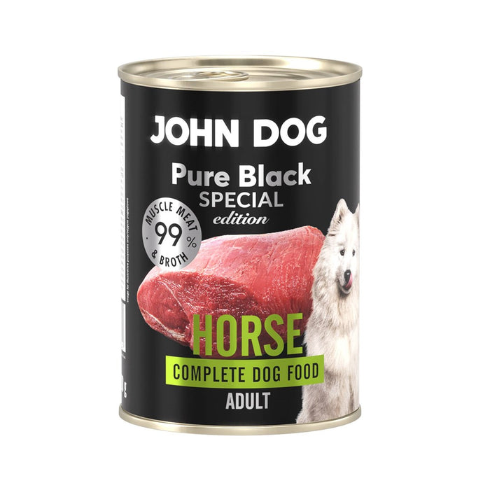 JOHN DOG Pure Black Special Edition Horse - мокра храна за кучета - 400 г
