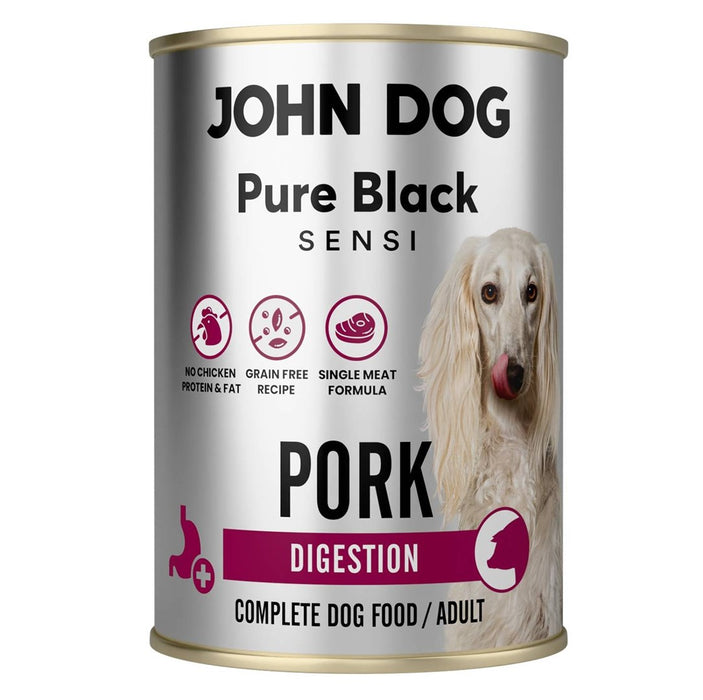 JOHN DOG Pure Black Sensi Digestion Pork - мокра храна за кучета - 400 г