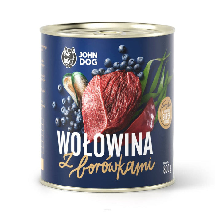 JOHN DOG Berry Adult Beef с боровинки - Мокра храна за кучета - 6 x 800 г