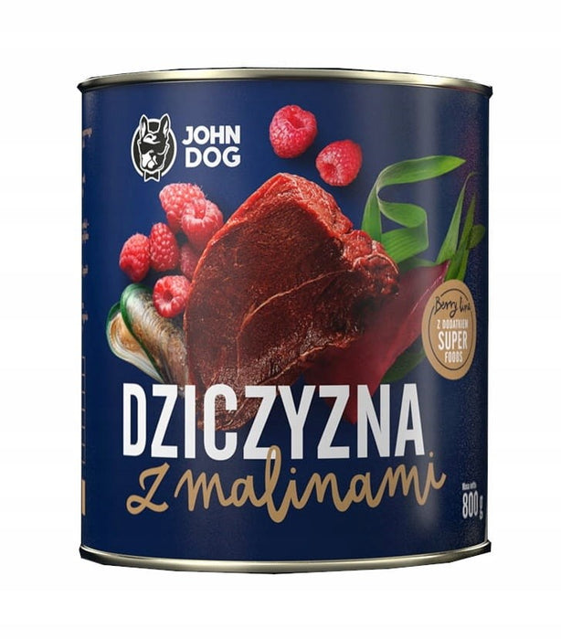 JOHN DOG Berry Adult Venison с малини - Мокра храна за кучета - 800 г