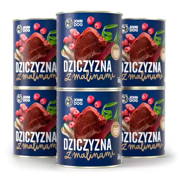JOHN DOG Berry Adult Venison с малини - Мокра храна за кучета - 800 г
