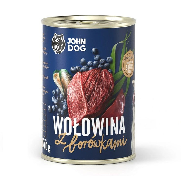 JOHN DOG Berry Adult Beef с боровинки - Мокра храна за кучета - 6 x 400 г