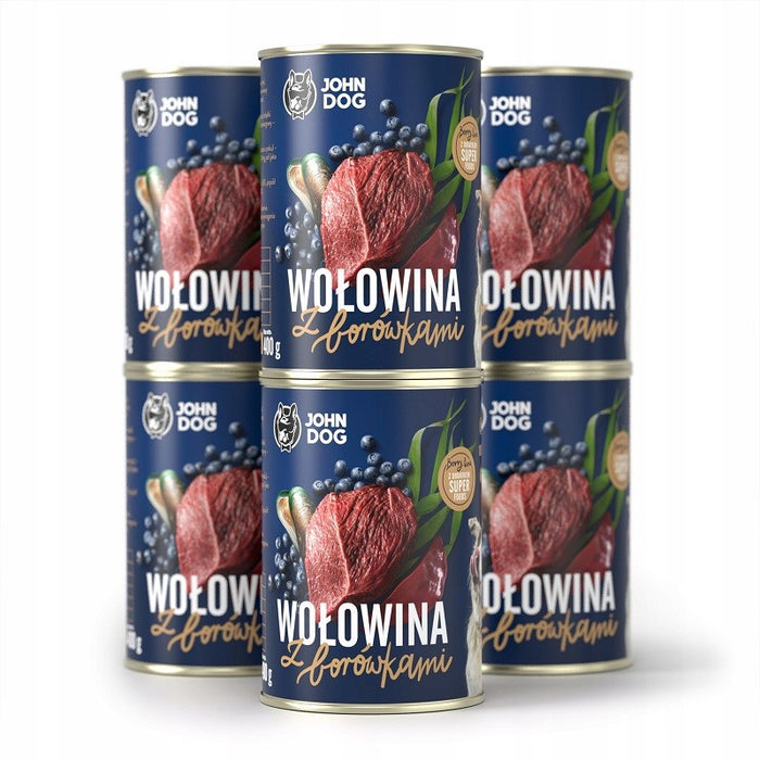JOHN DOG Berry Adult Beef с боровинки - Мокра храна за кучета - 6 x 400 г
