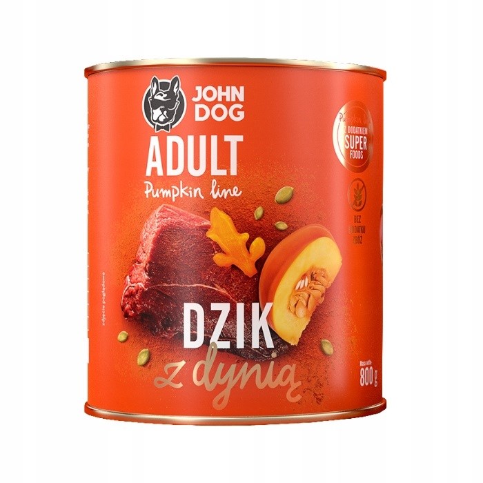 JOHN DOG Pumpkin Adult Boar с тиква - Мокра храна за кучета - 800 г