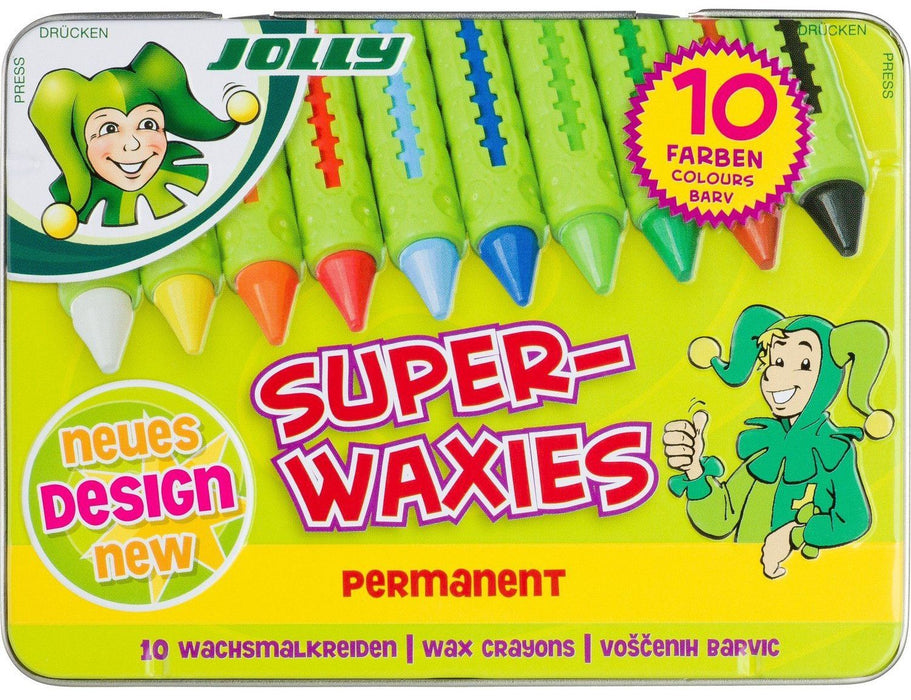 Восъчни пастели JOLLY Superwaxies Classic в метална кутия – 10 цвята