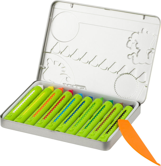 Восъчни пастели JOLLY Superwaxies Classic в метална кутия – 10 цвята