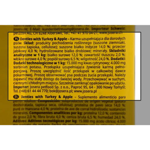 JOSERA Denties Пуешко с ябълка - Лакомство за кучета - 180