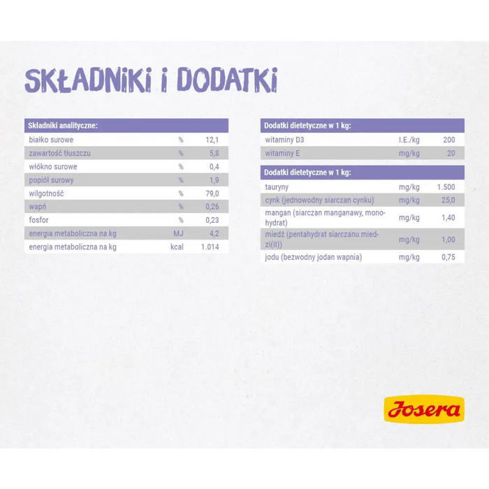 JOSERA Пилешко филе с телешко месо - мокра храна за котки