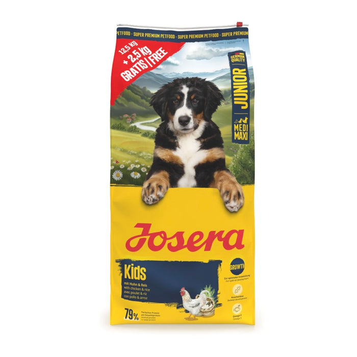 JOSERA Junior Kids Medium/Max Пиле - суха храна за кучета - 12.5 кг + 2.5 кг