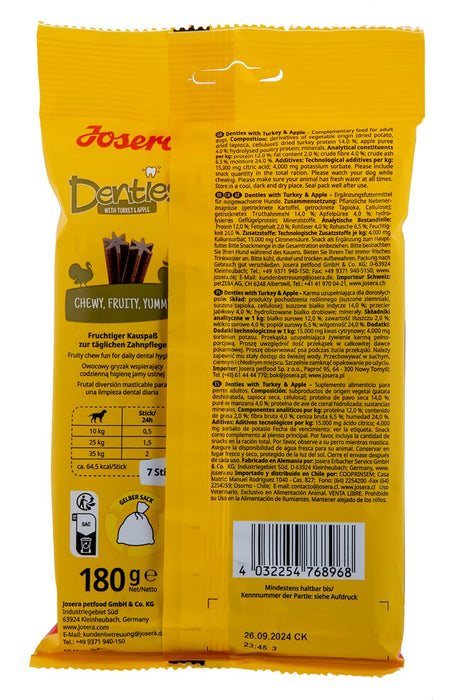 JOSERA Denties Пуешко с ябълка - Лакомство за кучета - 180 г