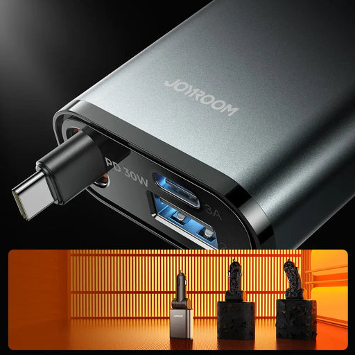 Joyroom JR-CCL07 3-в-1 зарядно за кола с вграден прибиращ