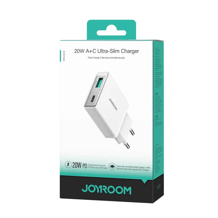 Joyroom JR-TCF14 20W USB-A USB-C супер тънко стенно зарядно