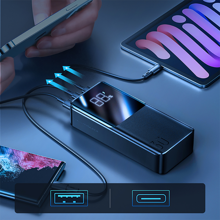 Външна батерия Joyroom 30000mAh 22.5W PD QC3.0 AFC черна (JR-QP193)