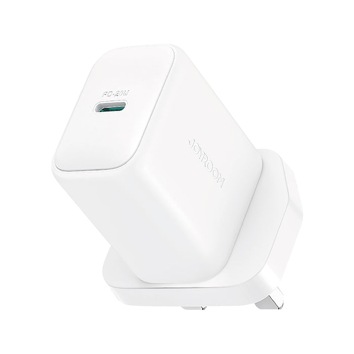 Joyroom JR-TCF20 PD 20W стенно зарядно устройство (UK щепсел) с 1m USB-C кабел - бяло