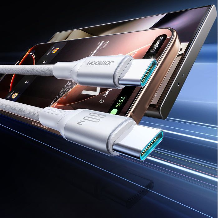 Joyroom S-A28 Flash Series 60W USB-C - USB-C кабел 1 м - бял