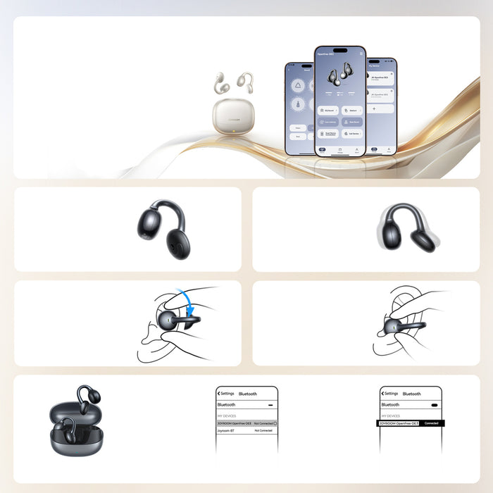 Joyroom Openfree JR-OE3 TWS безжични слушалки за поставяне в ушите - черни