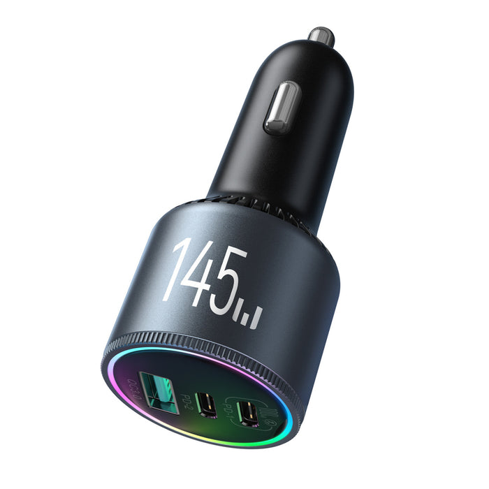 Зарядно за кола Joyroom JR-CCN07 145W 2xUSB-C USB-A + 100W USB-C кабел - тъмносиво