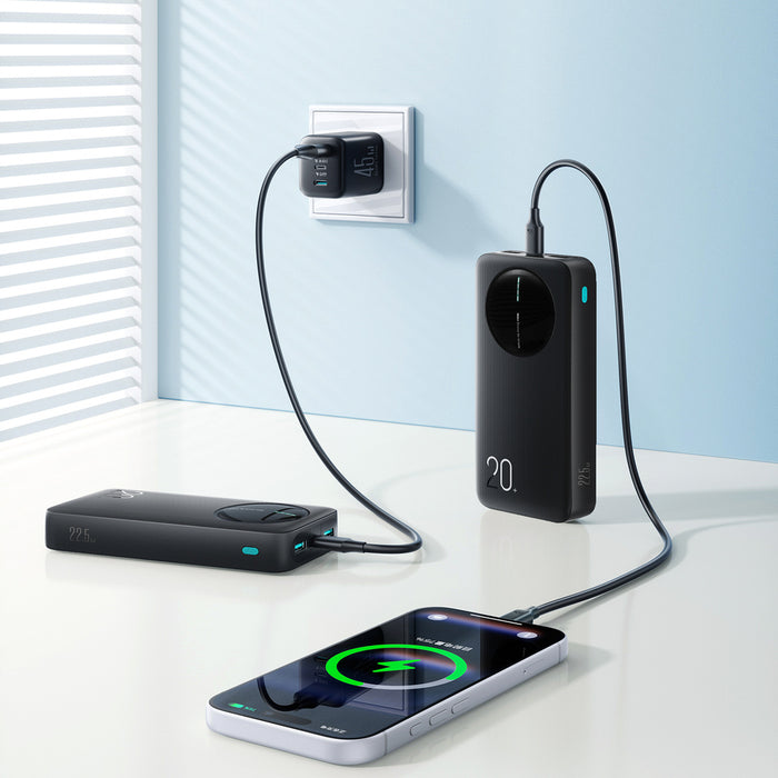 Joyroom JR-PBF14 Pro Преносима батерия Powerbank 22.5W 20000mAh с дигитален дисплей 2x USB-A 1x USB-C - Черен