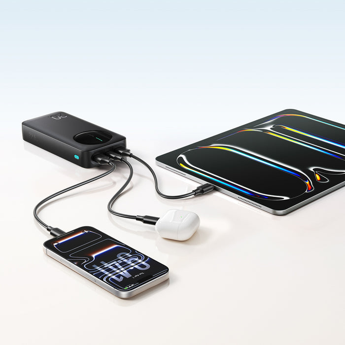 Joyroom JR-PBF14 Pro Преносима батерия Powerbank 22.5W 20000mAh с дигитален дисплей 2x USB-A 1x USB-C - Черен