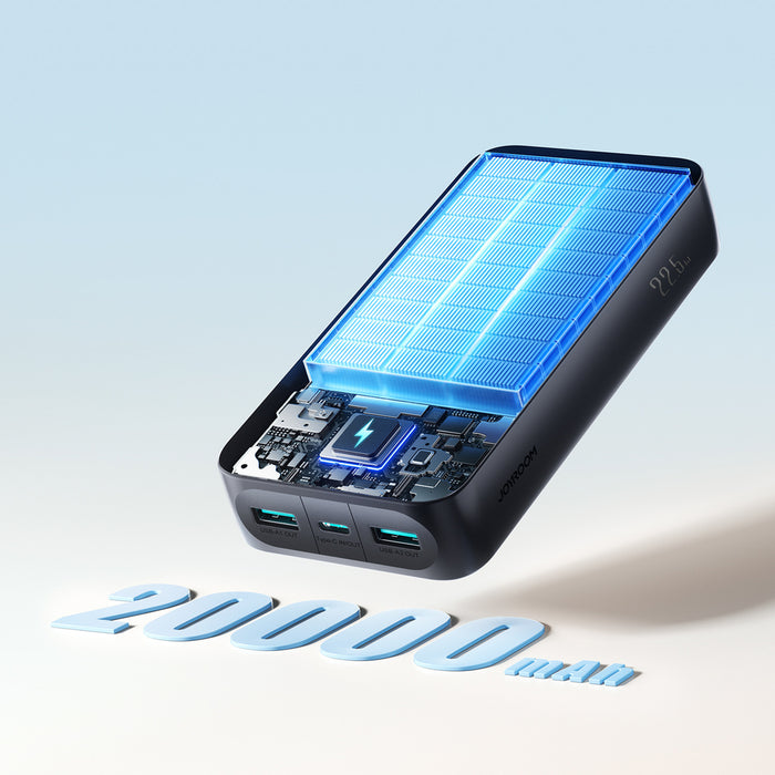 Joyroom JR-PBF14 Pro Преносима батерия Powerbank 22.5W 20000mAh с дигитален дисплей 2x USB-A 1x USB-C - Черен