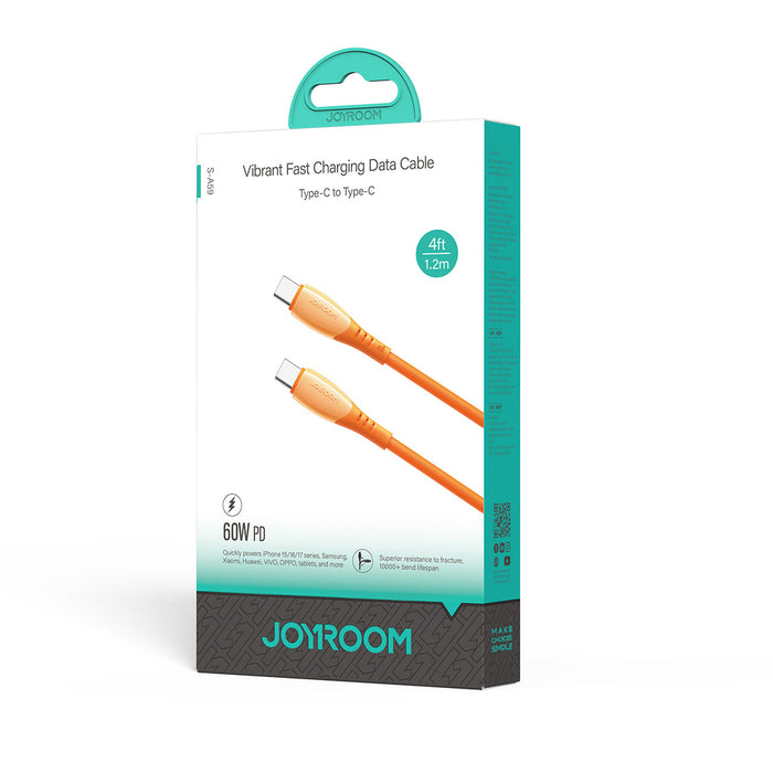 Joyroom S-A59 Vibrant Series 60W USB-C - USB-C кабел 1.2 м - оранжев