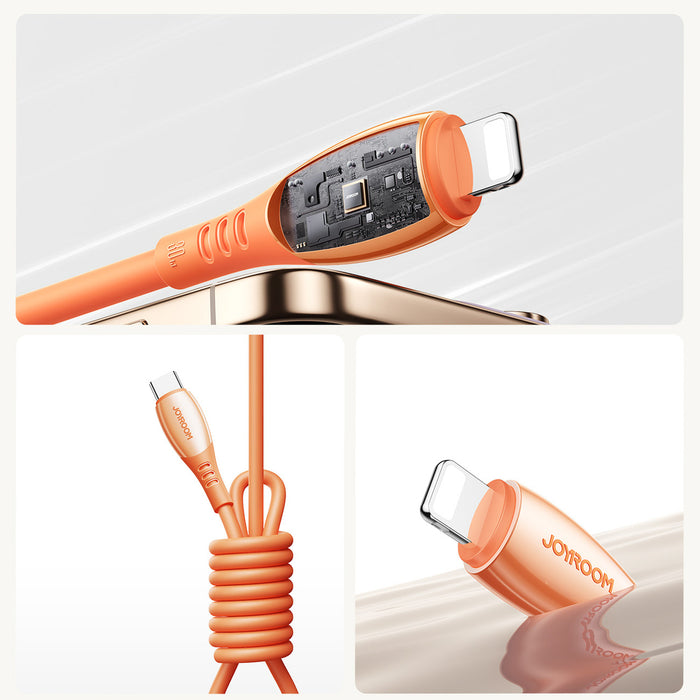 Кабел Joyroom S-A59 Vibrant Series 30W USB-C - Lightning 1.2 м - оранжев