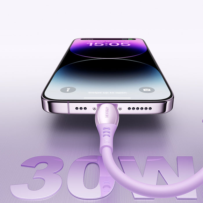 Кабел Joyroom S-A59 Vibrant Series 30W USB-C - Lightning 1.2 м - лилав