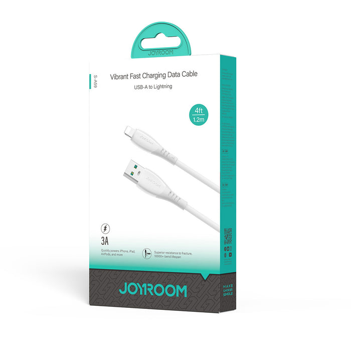 Кабел Joyroom S-A59 Vibrant Series 3A USB-A - Lightning 1.2 м - бял