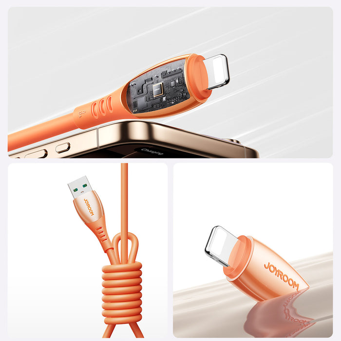 Кабел Joyroom S-A59 Vibrant Series 3A USB-A - Lightning 1.2 м - оранжев