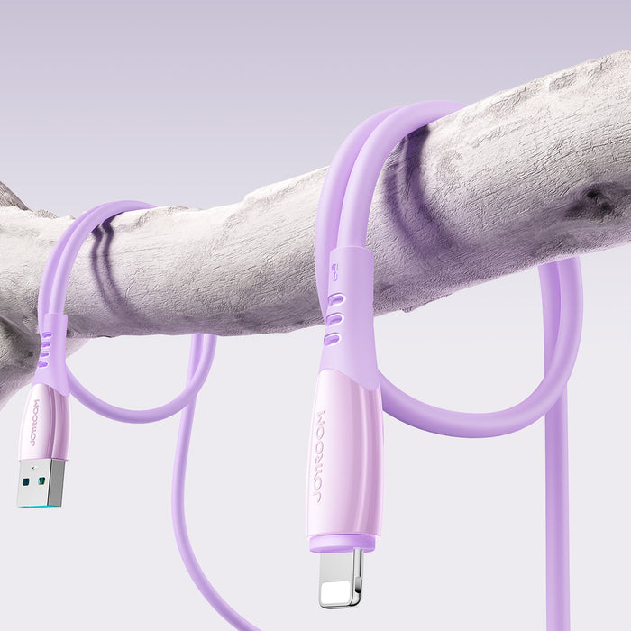 Кабел Joyroom S-A59 Vibrant Series 3A USB-A - Lightning 1.2 м - лилав