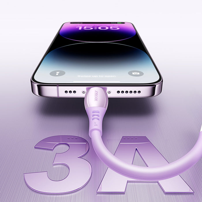 Кабел Joyroom S-A59 Vibrant Series 3A USB-A - Lightning 1.2 м - лилав