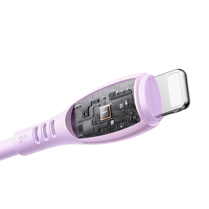 Кабел Joyroom S-A59 Vibrant Series 3A USB-A - Lightning 1.2 м - лилав